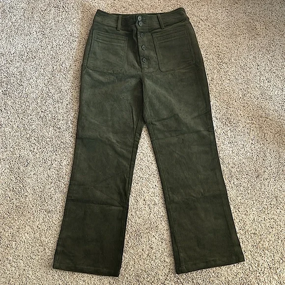 Apiece Apart Forest Green Button Front Corduroy Pants **Size 8**🌳🌳 - Picture 3 of 7